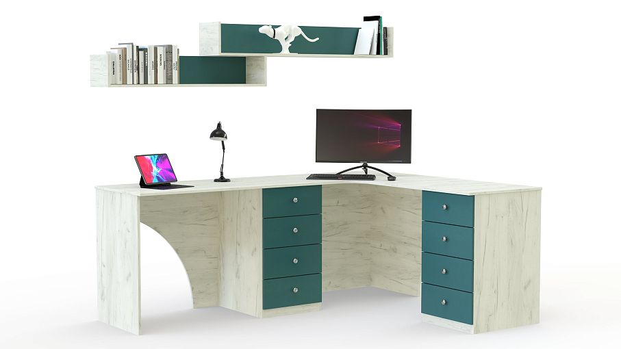 Угловой письменный стол для двоих Фреско 47 BMS - Фото