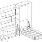 Чертеж Шкаф-кровать с диваном Вива 1 BMS