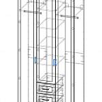 Чертеж Распашной шкаф Крона 15 BMS