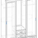 Чертеж Шкаф-купе Милан-13 BMS