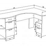 Чертеж Стол офисный угловой Наоми 59 BMS