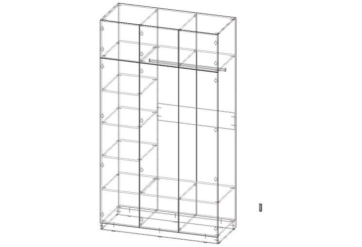 Распашной шкаф Вилета 6 (1400х2500х600)