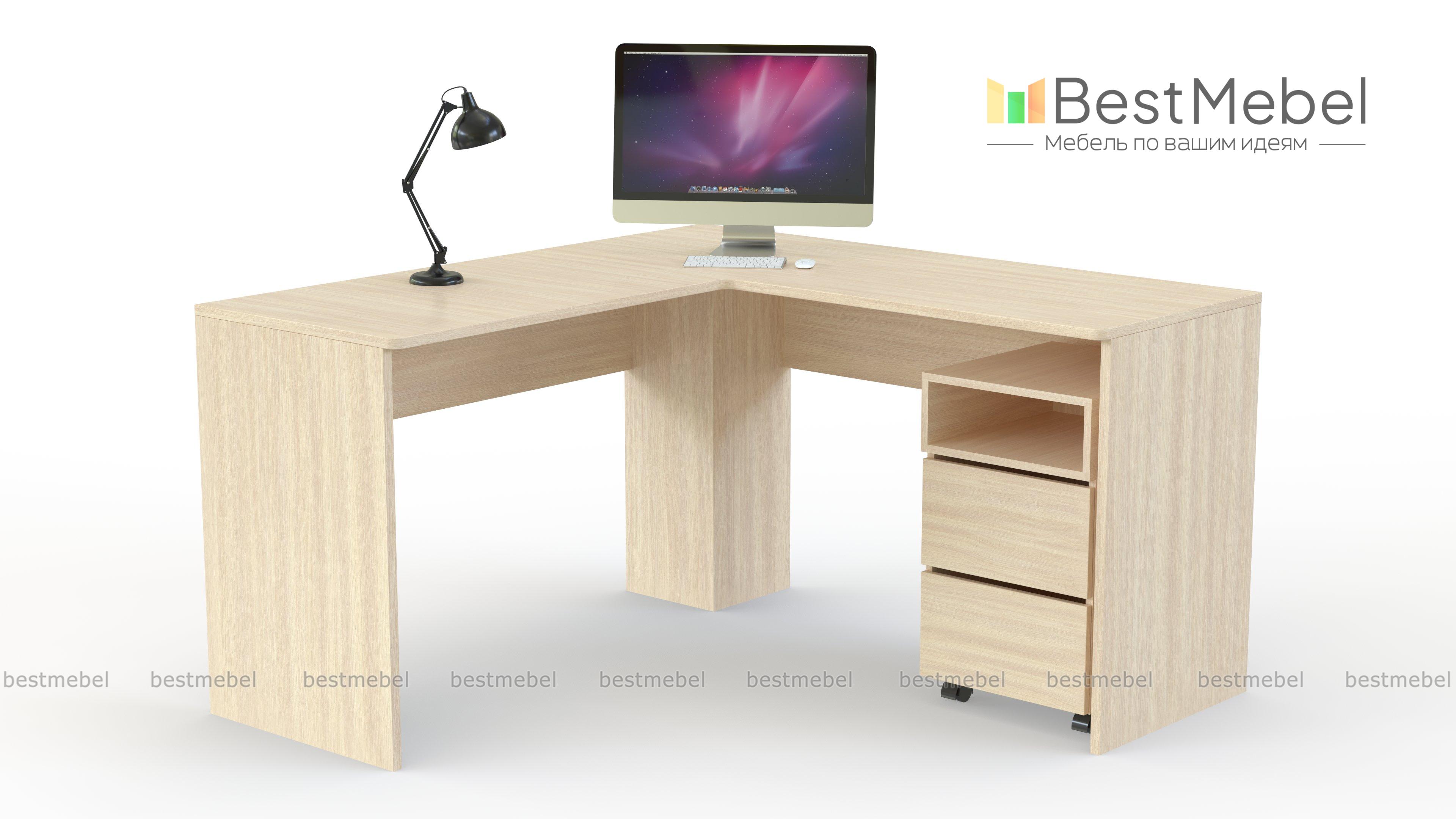 Стол с выкатной тумбой Дина-3 BMS - Фото