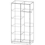 Распашной шкаф Bauhaus 8-2 BMS(Белье - Платье с полкой (2))