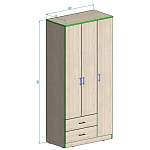 ШКАФ 3.2 Шатурский BMS (Платье - Белье)