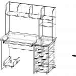 Чертеж Стол компьютерный СК Планета 1 BMS